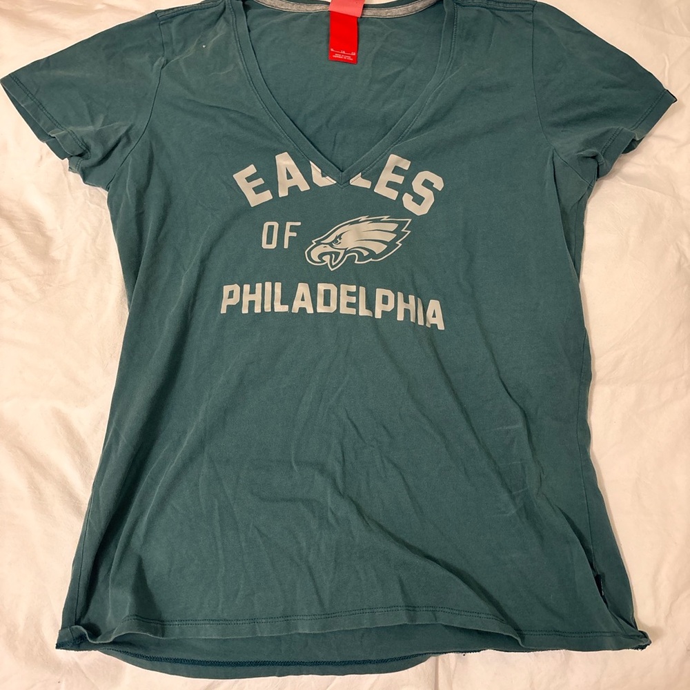 Philadelphia Eagles Women's Teal V-Neck T-Shirt